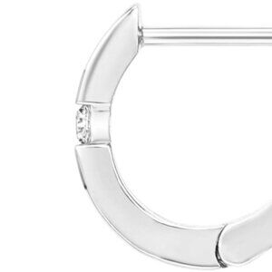 14K Gold Plated Sterling Silver Post Cubic Zirconia Huggie Earrings